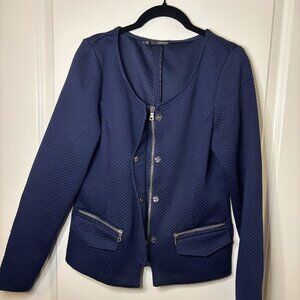 Maurices  Navy Blazer with Metallic Zipper and Hardware Closure Size M